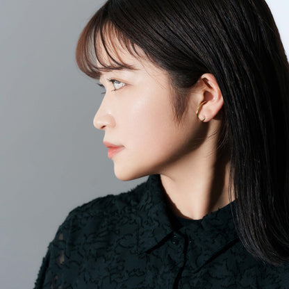 【片耳】SV925 ユニークデザイン ピアス（イエロー）