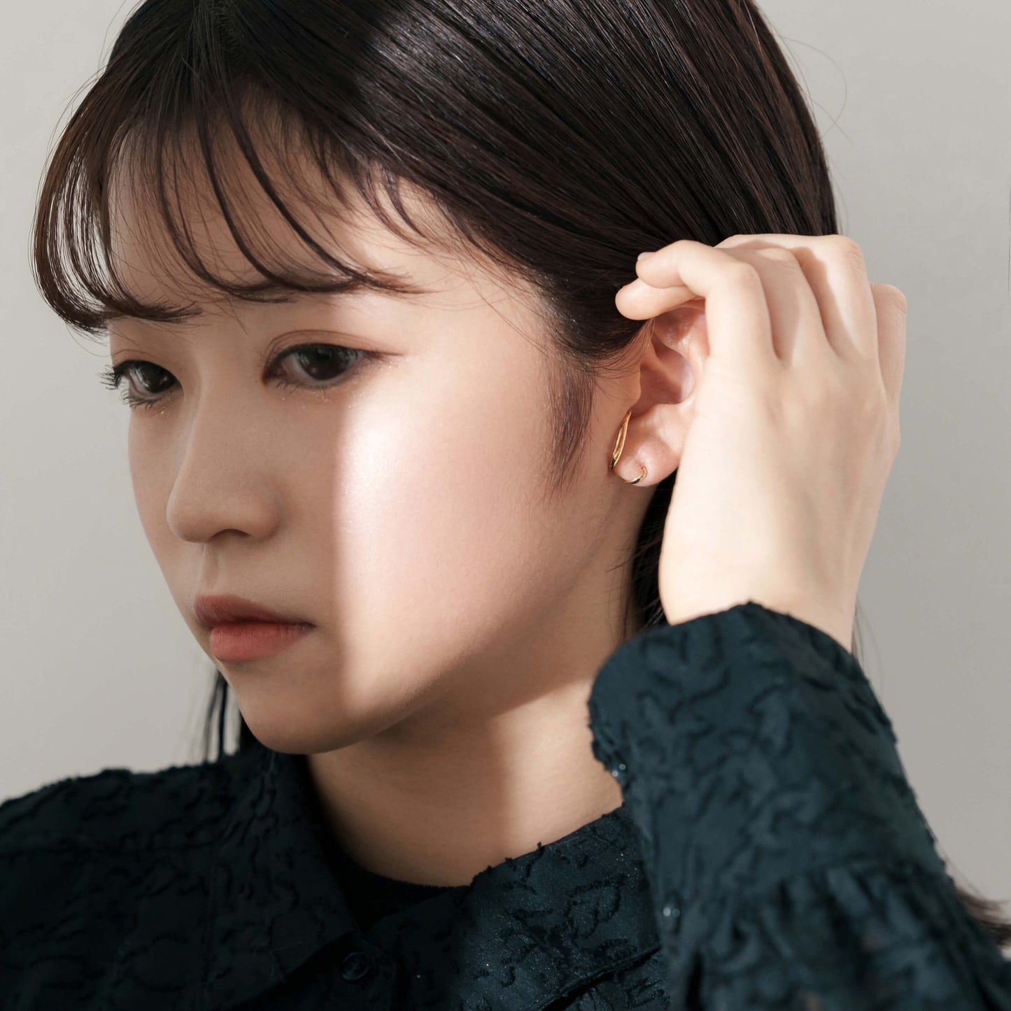 【片耳】SV925 ユニークデザイン ピアス（イエロー）