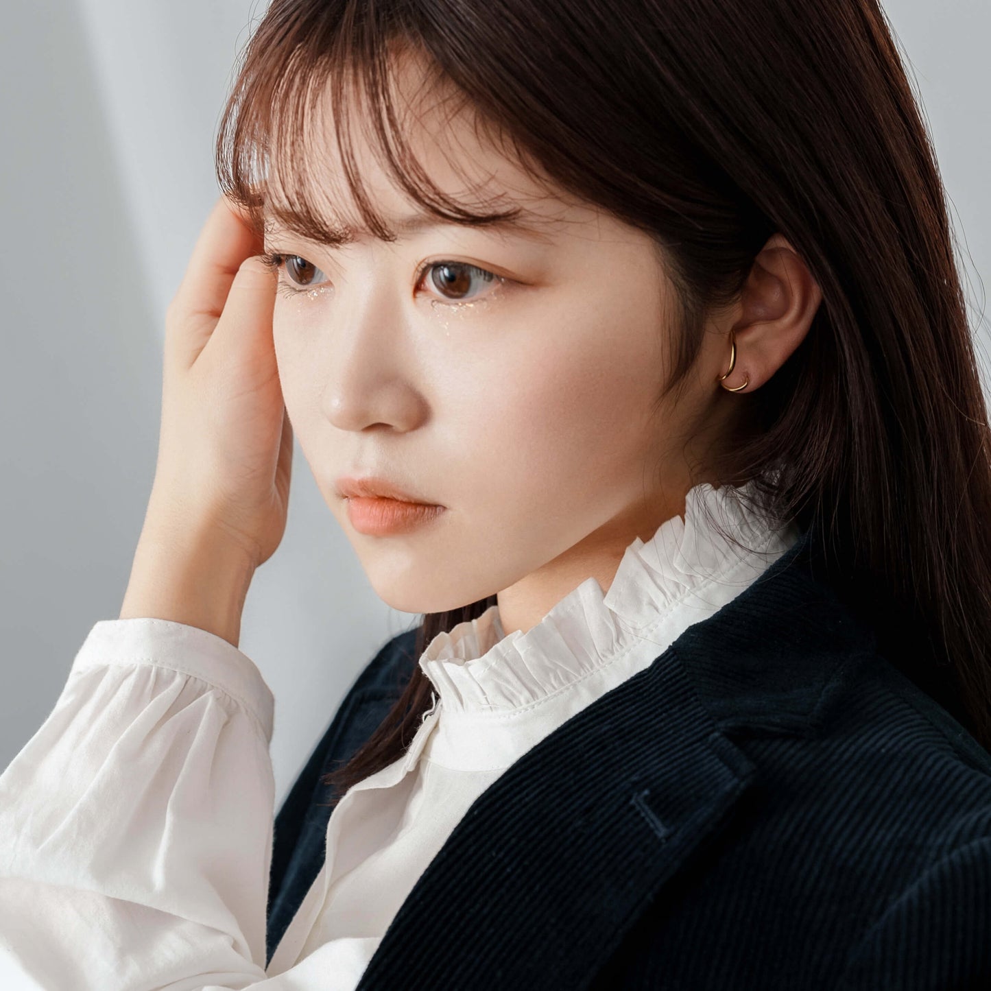 【片耳】SV925 ユニークデザイン ピアス（イエロー）