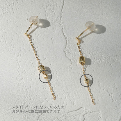 K18 チェーンピアス（02）｜43-0374