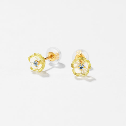 K10 フラワー スタッドピアス（イエロー）