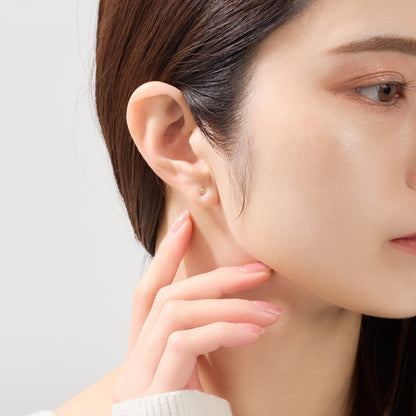 K10 一粒 誕生石 サークル スタッドピアス （4月：ダイヤモンド）❘ 43-1324