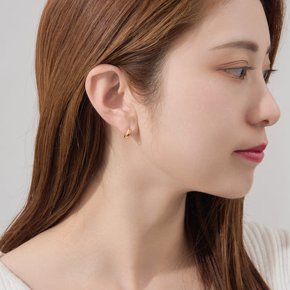 【片耳】K18 月甲 フープピアス（10×3） ❘ 43-1480
