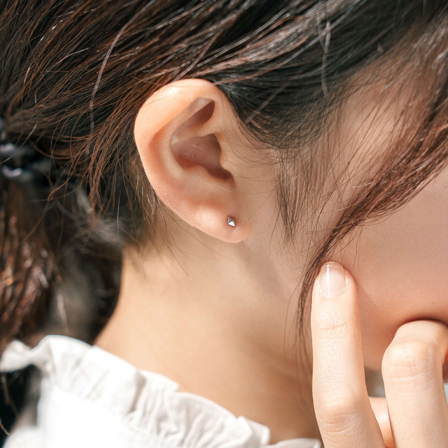 K10 K18 (WG/PG/YG) ひし形ピアス(小) | 43-1221-1223-1450-1452