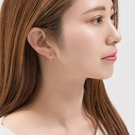 K10YG ダイヤモンド 計0.08ct フープピアス – L&Co.