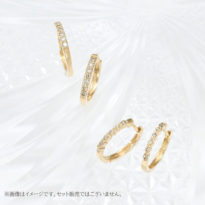K10 ダイヤモンド 計0.08ct フープピアス｜43-1496