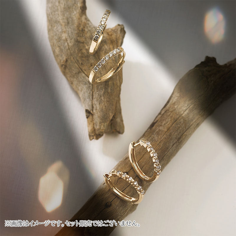 K10YG ダイヤモンド 計0.08ct フープピアス – L&Co.