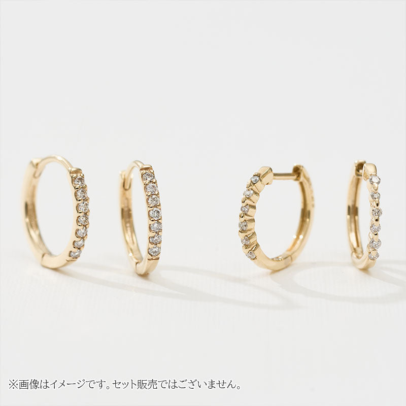 K10YG ダイヤモンド 計0.08ct フープピアス – L&Co.