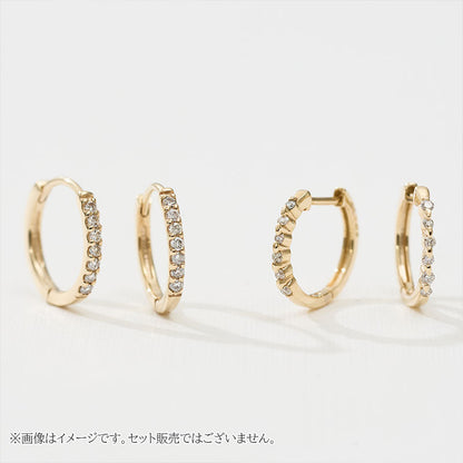 K10 ダイヤモンド 計0.06ct フープ ピアス｜43-1497