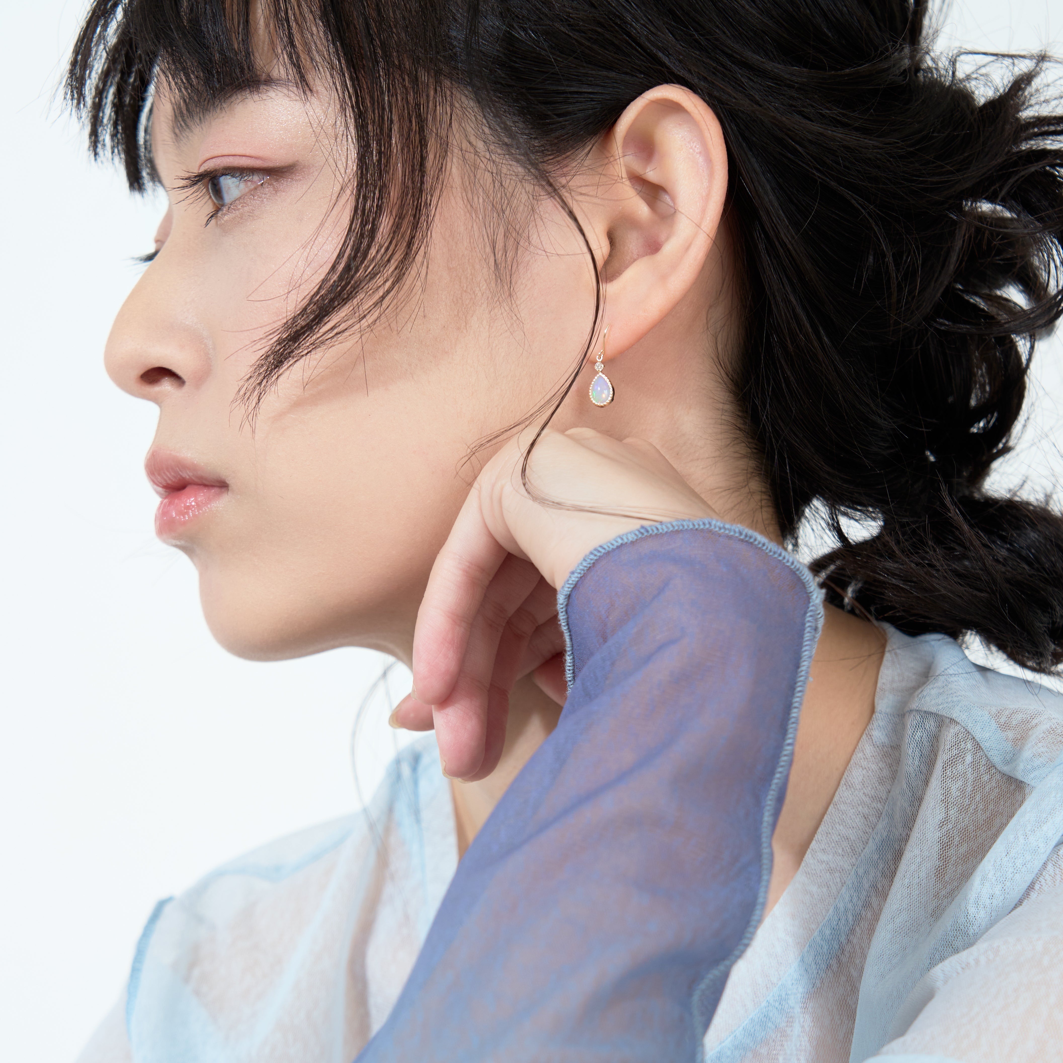 K10 オパール × ダイヤモンド フックピアス｜43-1620 – L&Co.