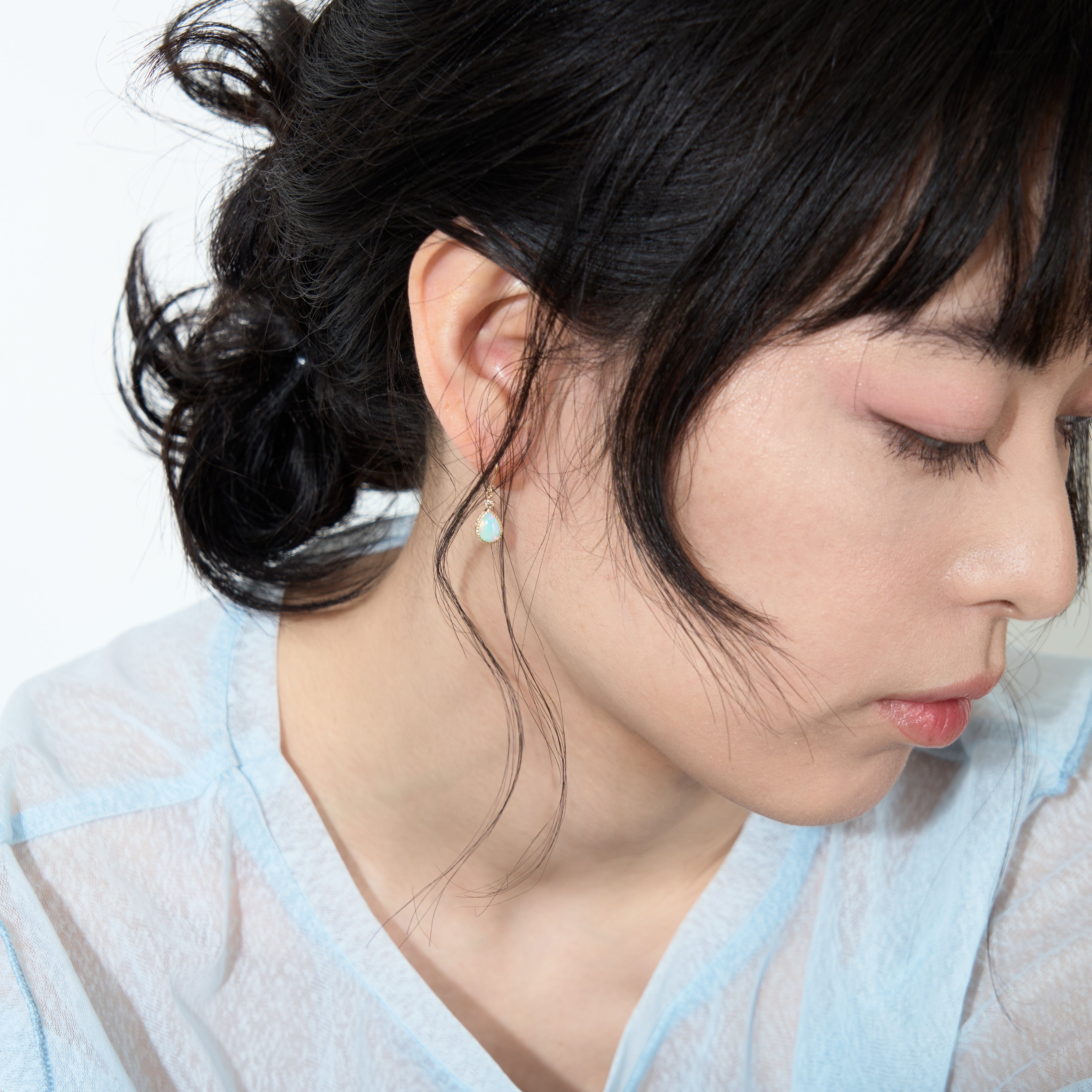 K10 オパール × ダイヤモンド フックピアス｜43-1620 – L&Co.