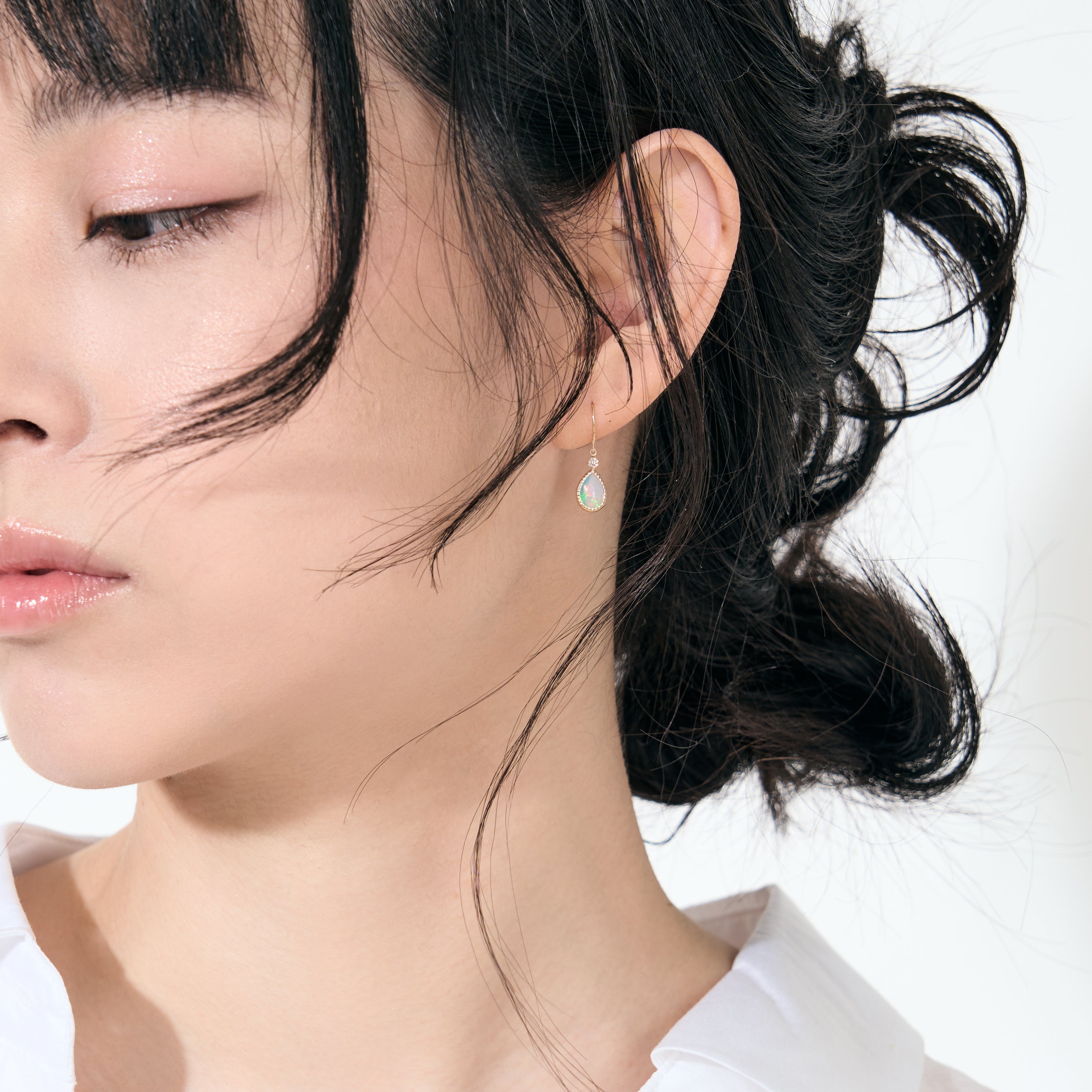 K10 オパール × ダイヤモンド フックピアス｜43-1620 – L&Co.