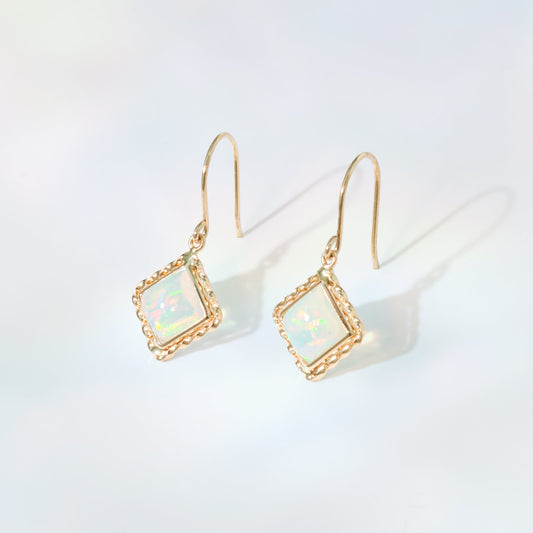 K10 オパール スクエア デザインピアス ｜43-1623