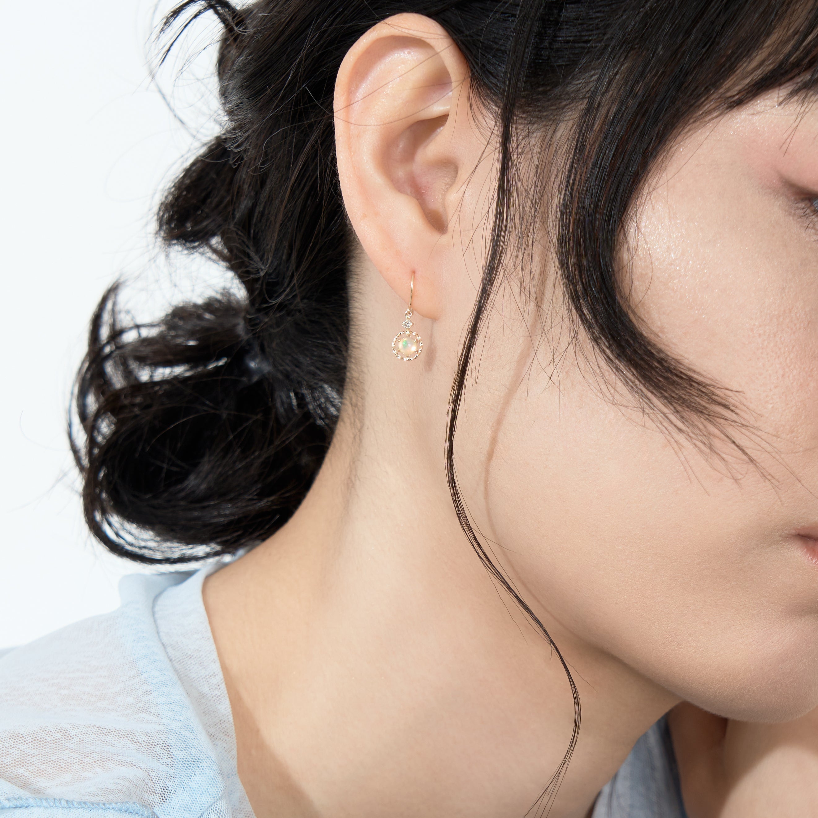 K10 オパール × ダイヤモンド サークル ピアス ｜43-1624 – L&Co.