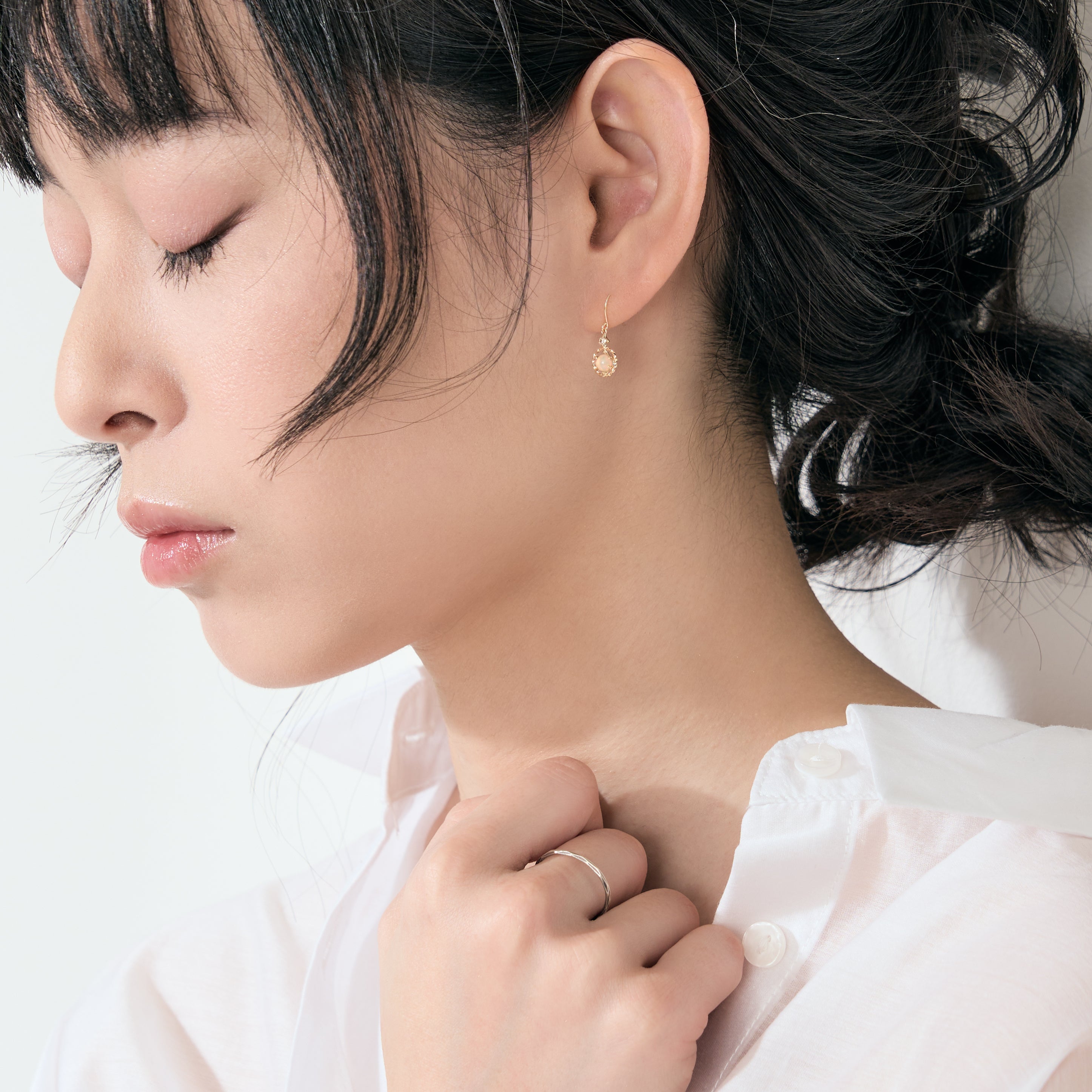 K10 オパール × ダイヤモンド サークル ピアス ｜43-1624 – L&Co.