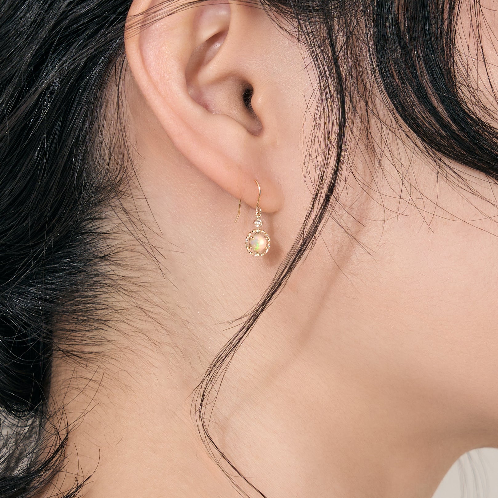 K10 オパール × ダイヤモンド サークル ピアス ｜43-1624 – L&Co.