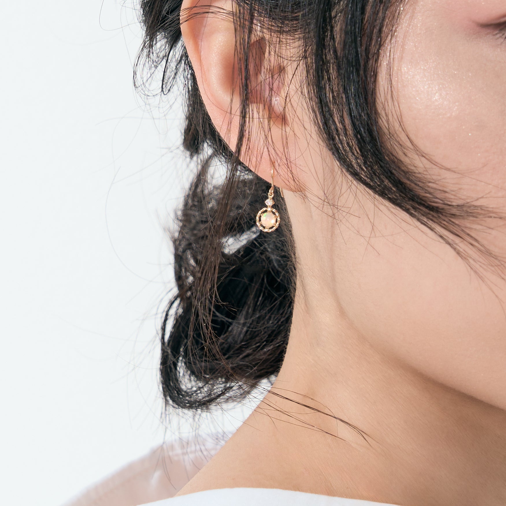 K10 オパール × ダイヤモンド サークル ピアス ｜43-1624 – L&Co.