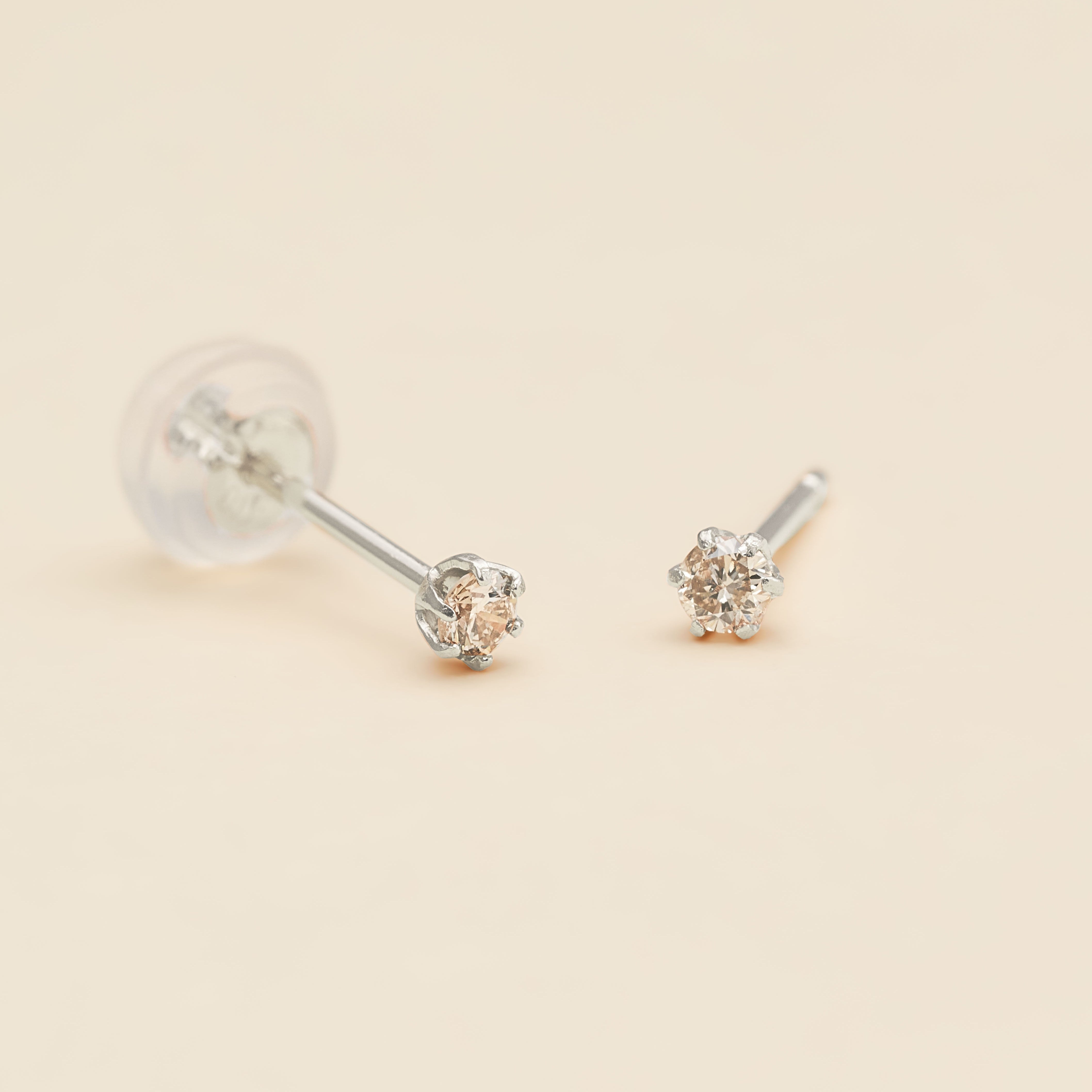 PT900 一粒ダイヤモンド スタッドピアス | 43-2503