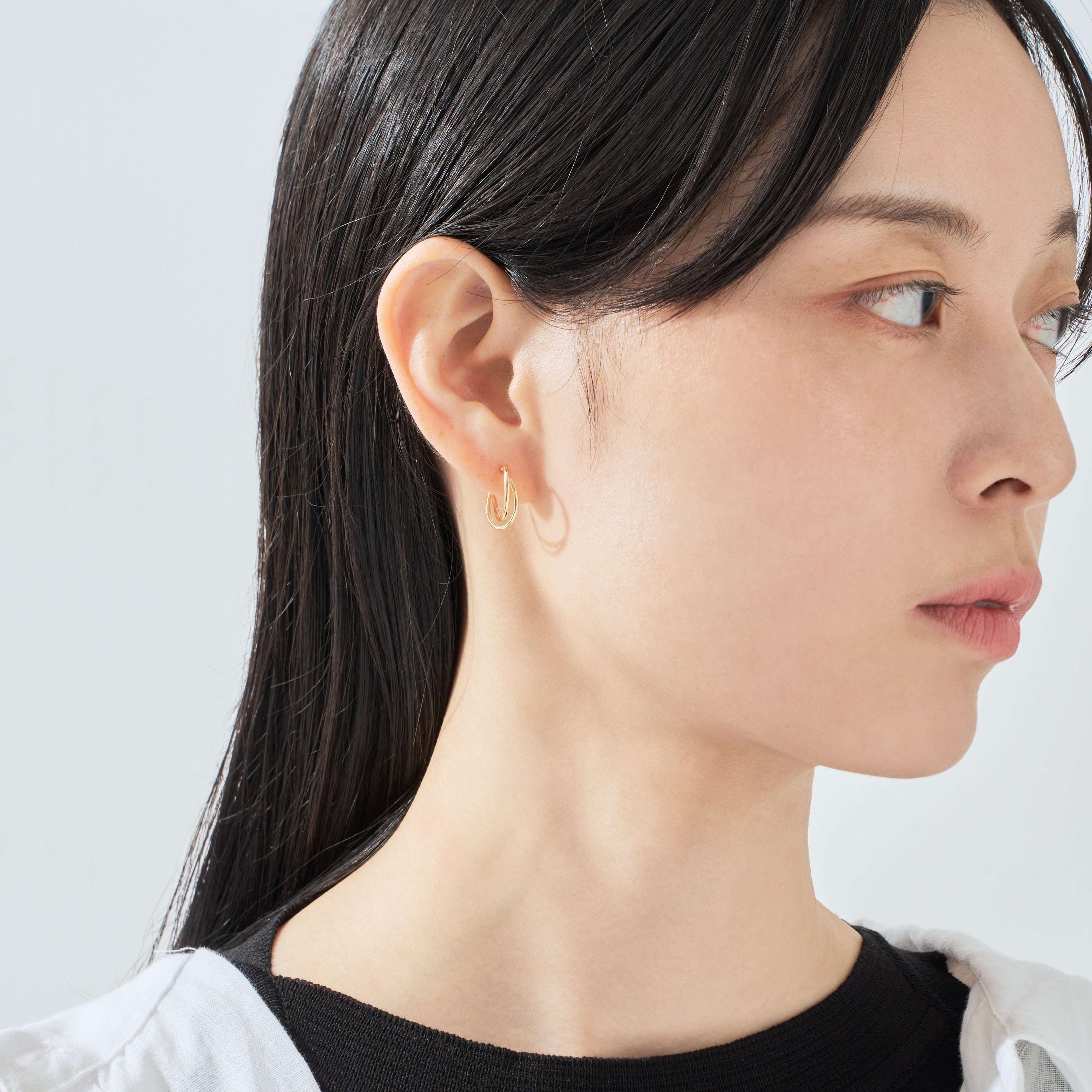 K18YG/PG コンビカラー フープピアス – L&Co.