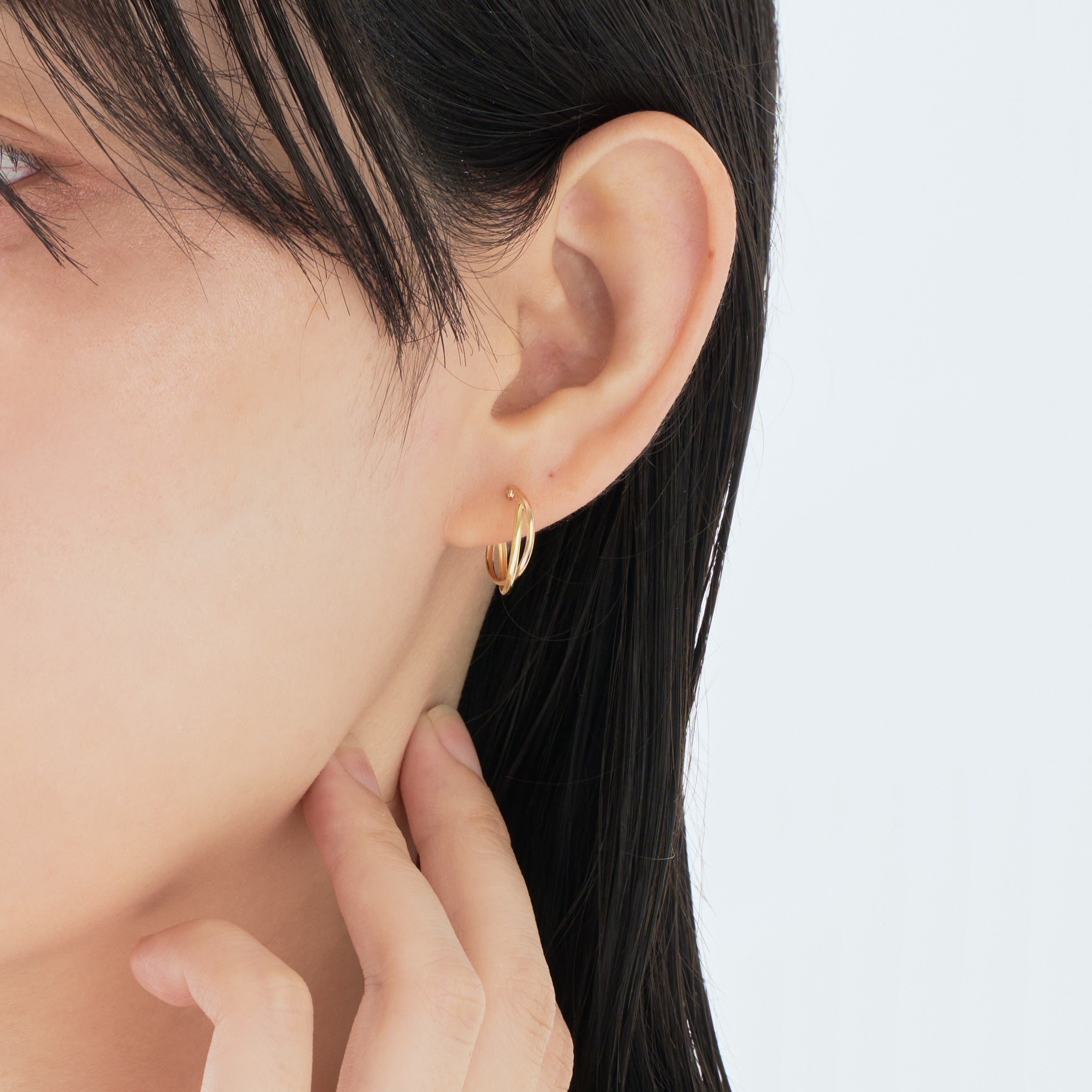 K18YG/PG コンビカラー フープピアス – L&Co.