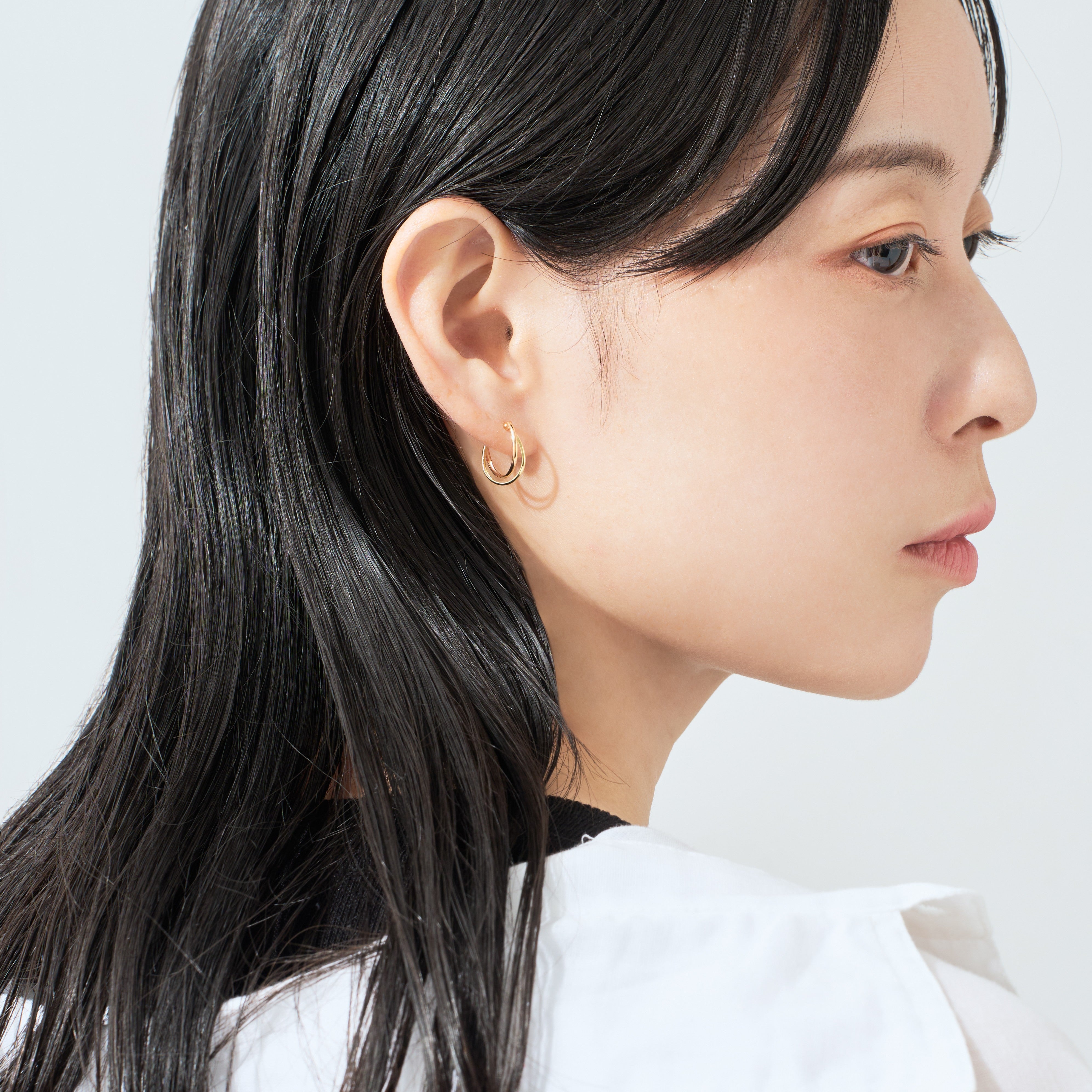 K18YG/PG コンビカラー フープピアス – L&Co.