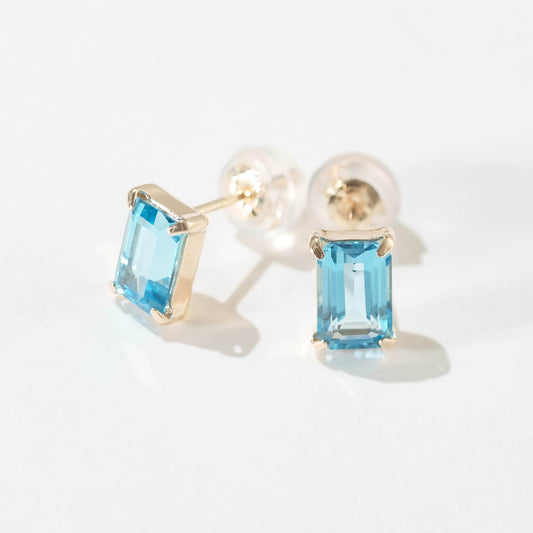 K10 誕生石  スクエア スタッドピアス （11月：ブルートパーズ）｜ 43-8011