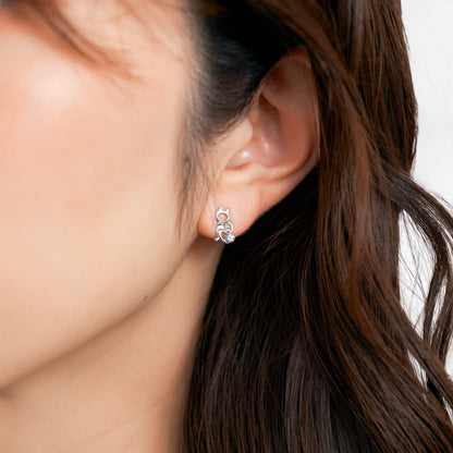 K10WG ネコ×サカナ スタッドピアス ❘ 43-8603