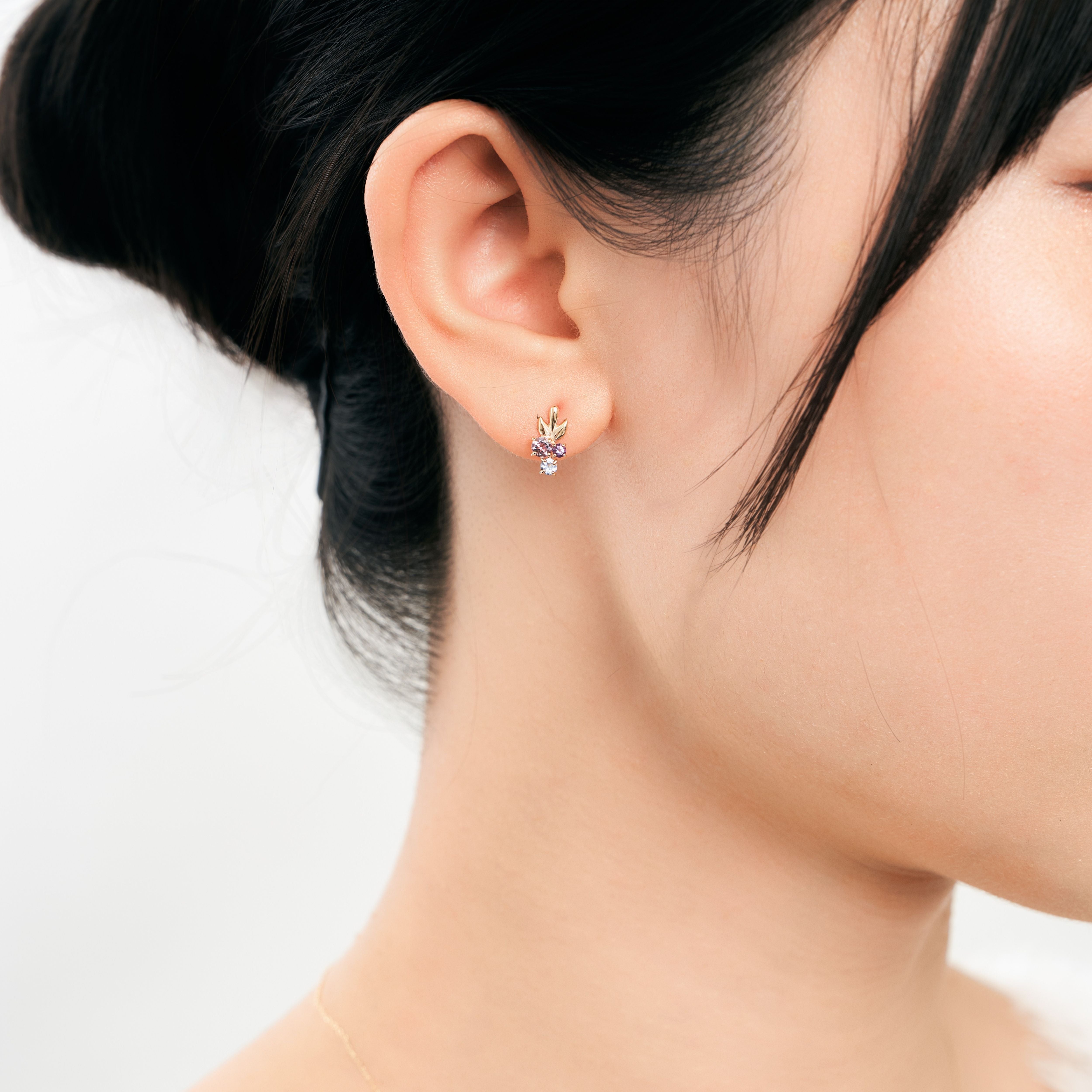 ピアス（両耳用） K10 カラーストーン ピアス