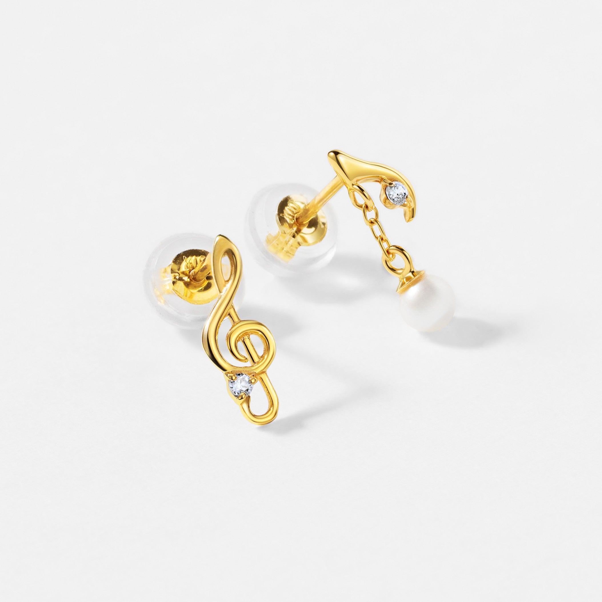 クラリネット&ト音記号 ゴールドピアス♬ K10 ト音記号&音符 ピアス ❘ 43-8619 – L&Co.
