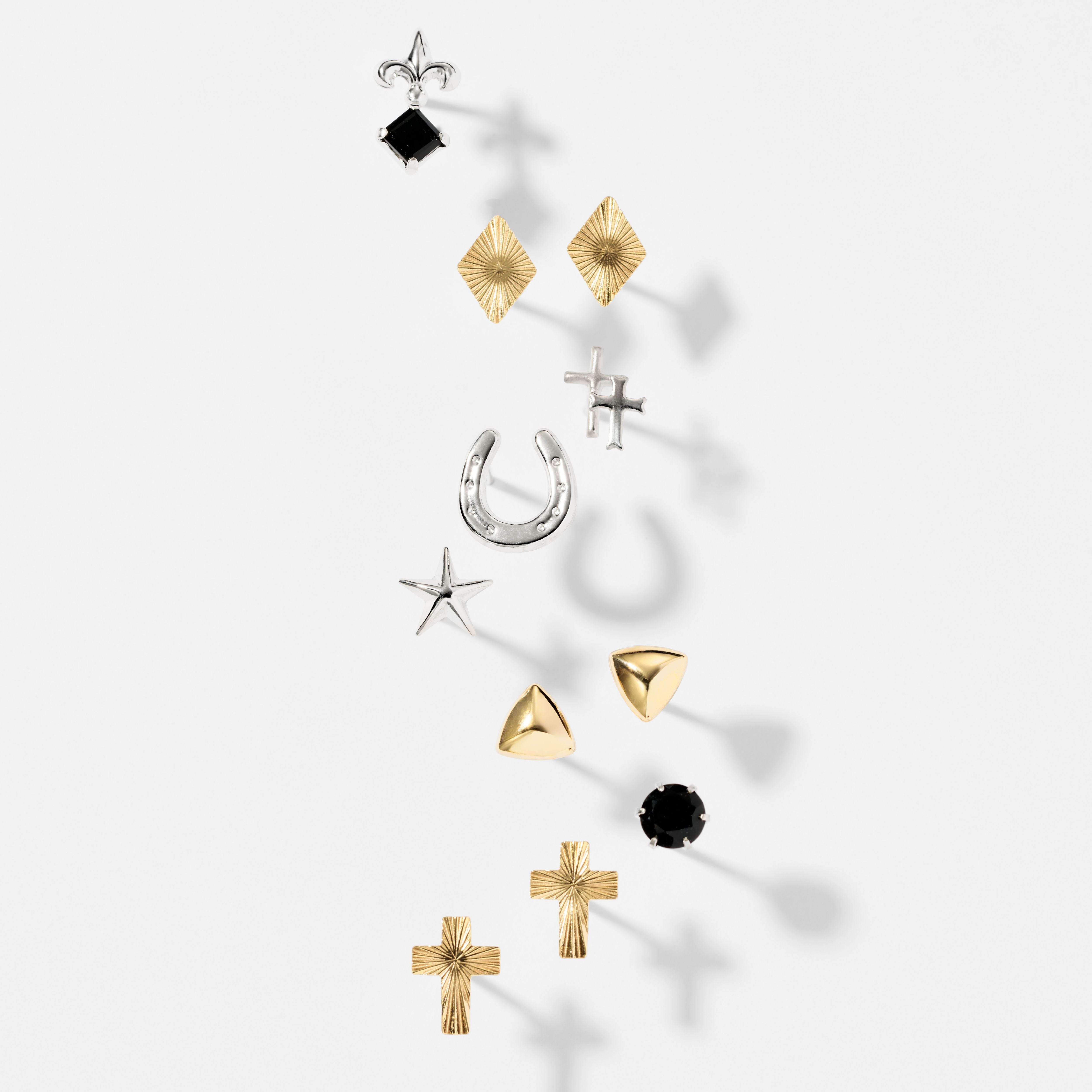 片耳】K10WG オニキス スタッドピアス ❘ 43-8902 – L&Co.