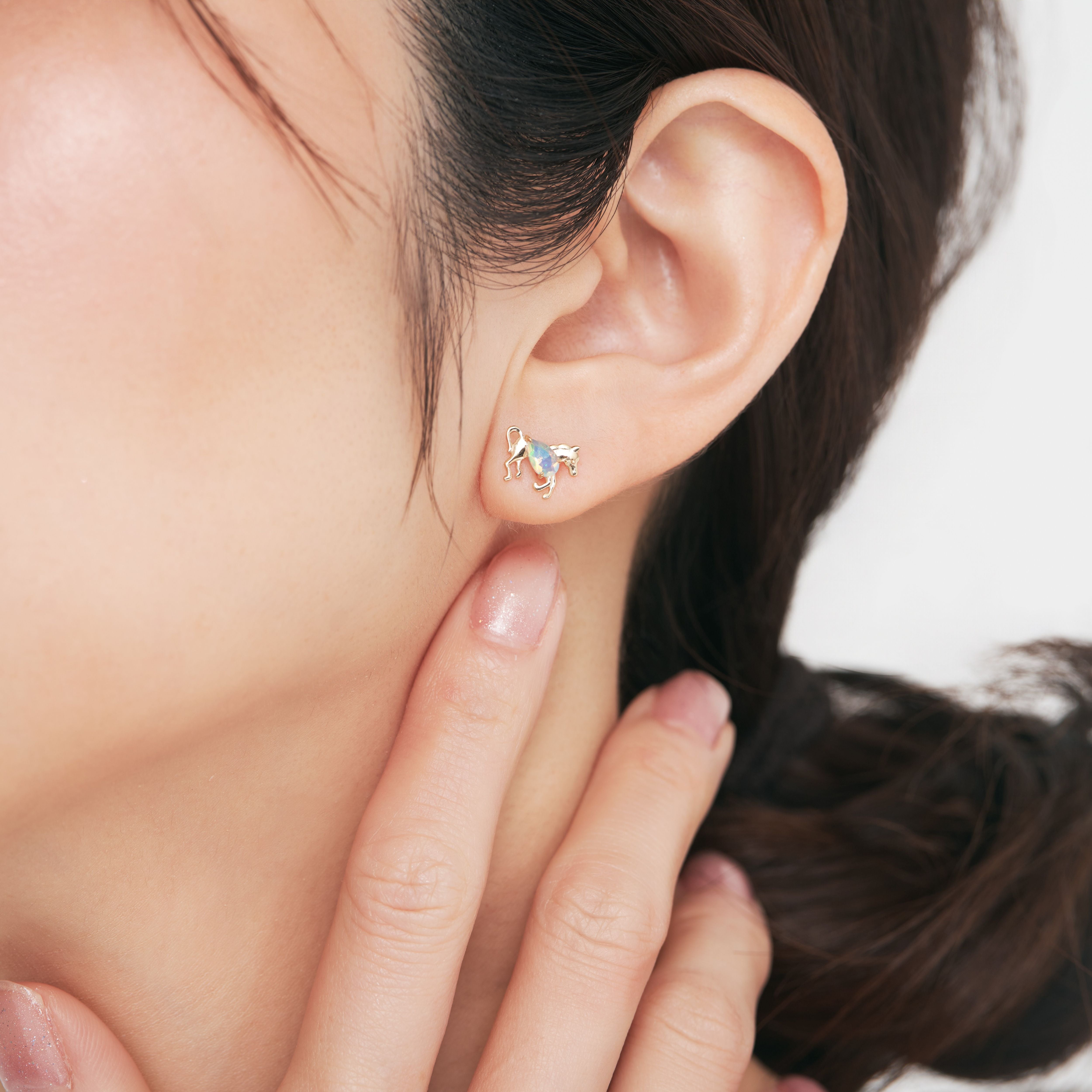 パステルリトルウッズ♡ピアス　2030 K10 ホース スタッドピアス（オパール） | 43-8832 – L&Co.