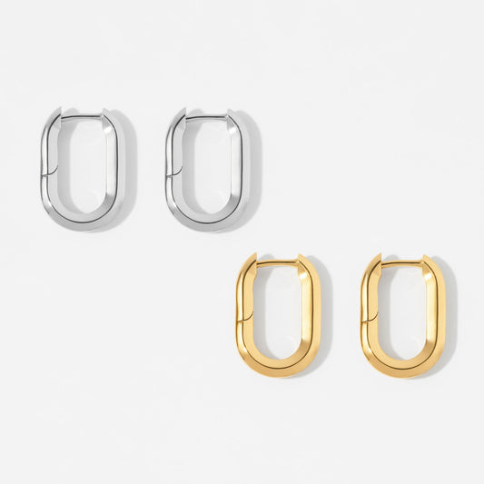 SV925 地金 デザイン フープピアス（02-W/Y）