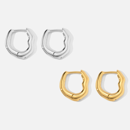 SV925 地金 デザイン フープピアス（06-W/Y）