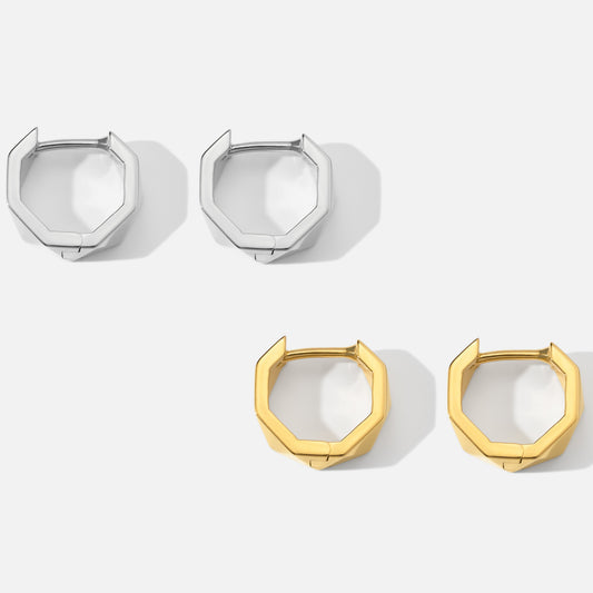 SV925 地金 デザイン フープピアス（07-W/Y）