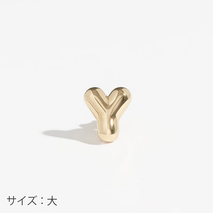 【片耳】SV925 イニシャルピアス （Y：大/小）