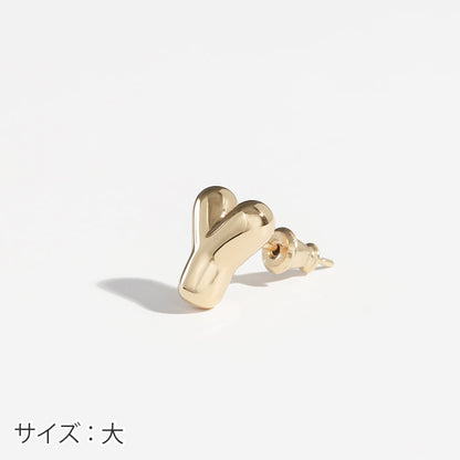 【片耳】SV925 イニシャルピアス （Y：大/小）