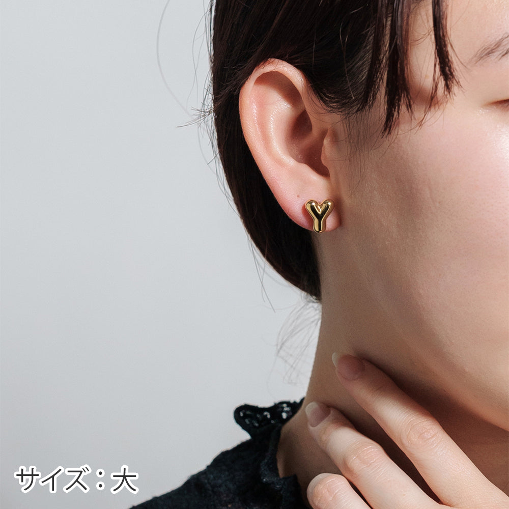 【片耳】SV925 イニシャルピアス （Y：大/小）