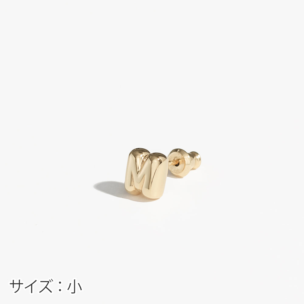 片耳】SV925 イニシャルピアス （M：大/小） – L&Co.