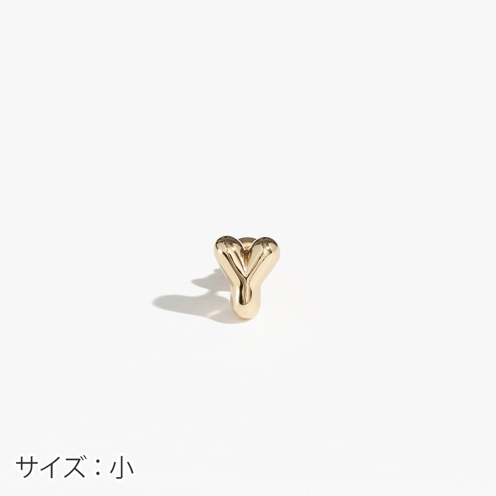 【片耳】SV925 イニシャルピアス （Y：大/小）
