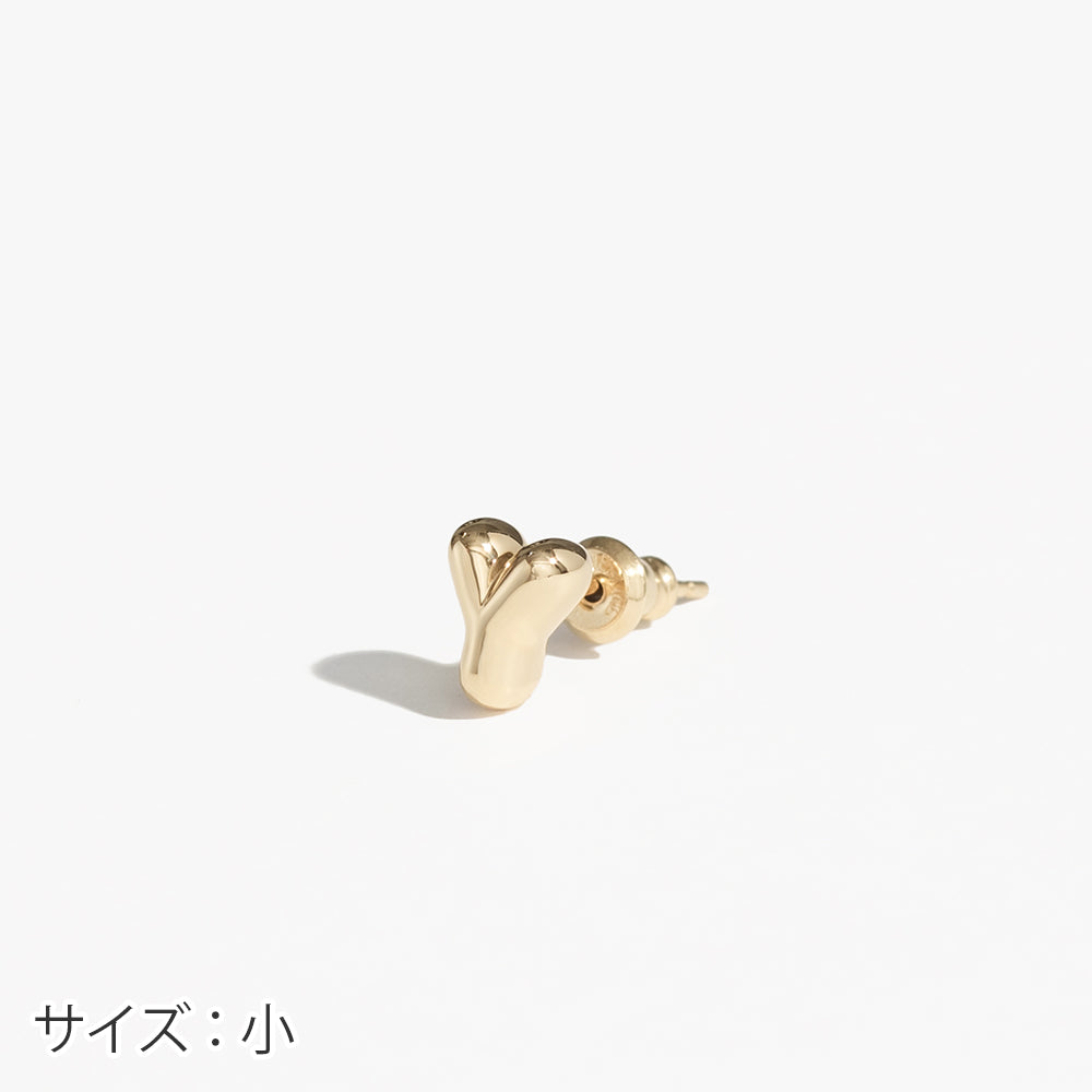 【片耳】SV925 イニシャルピアス （Y：大/小）