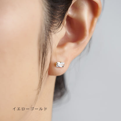 K10YG/WG キュービックジルコニア スタッドピアス | 45-4251-4252