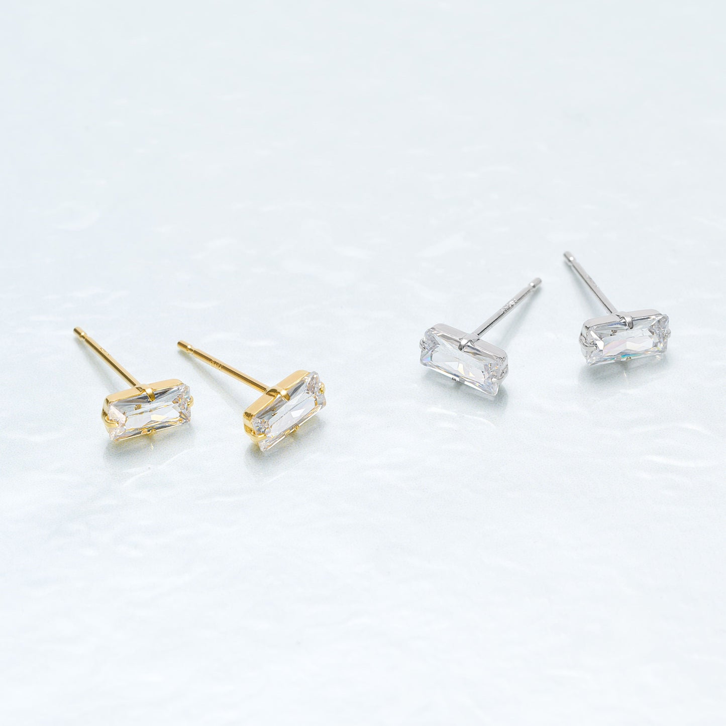 K10YG/WG キュービックジルコニア スタッドピアス | 45-4251-4252