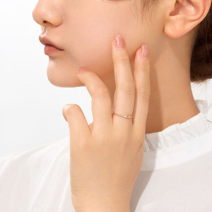 K10 誕生石 ミルデザインリング（10月：ピンクトルマリン）｜36-1820