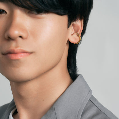 SV925 ユニセックス チェーン風 イヤーカフ（W/Y/B）