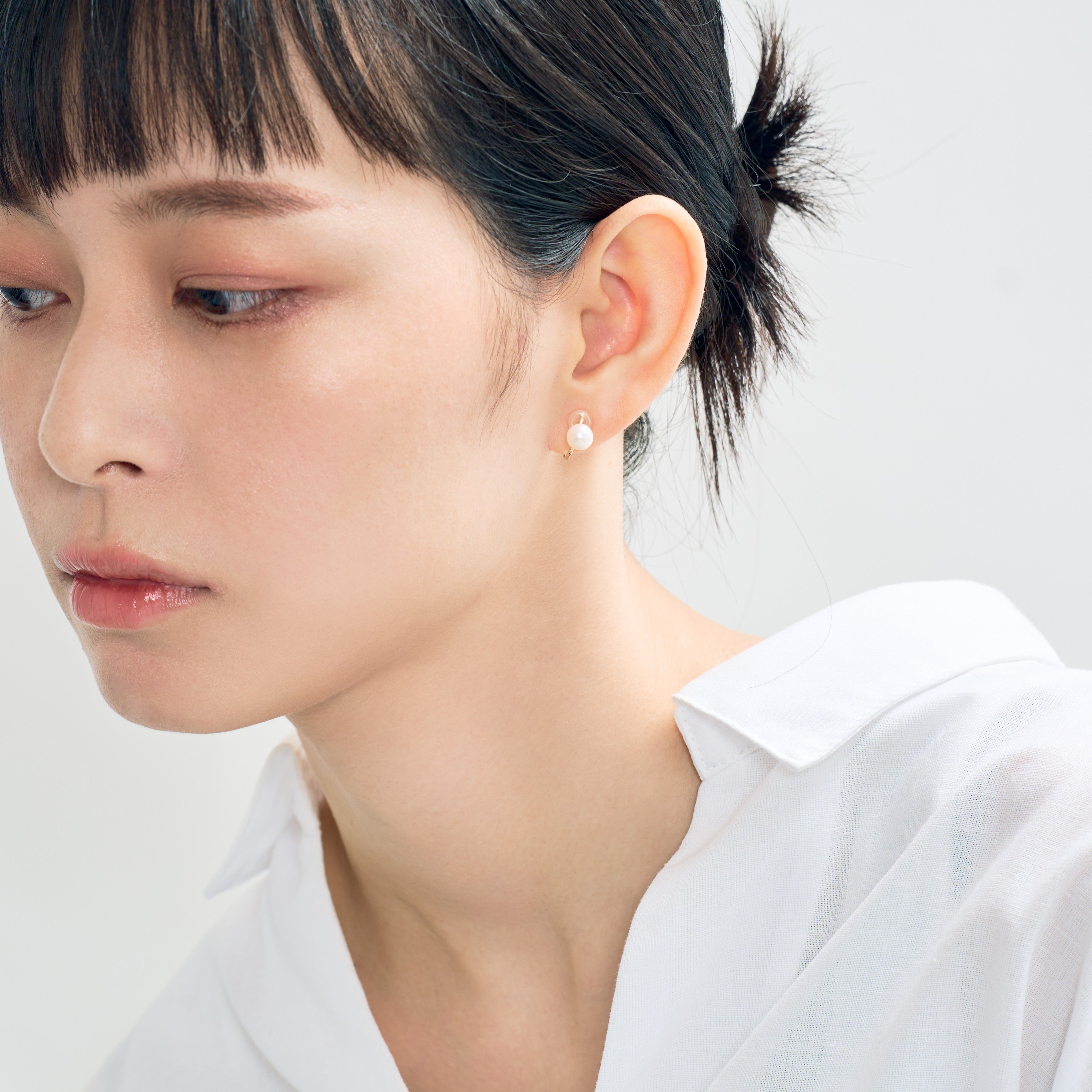 K10 パール フープ イヤリング（ストレート）｜55-0190