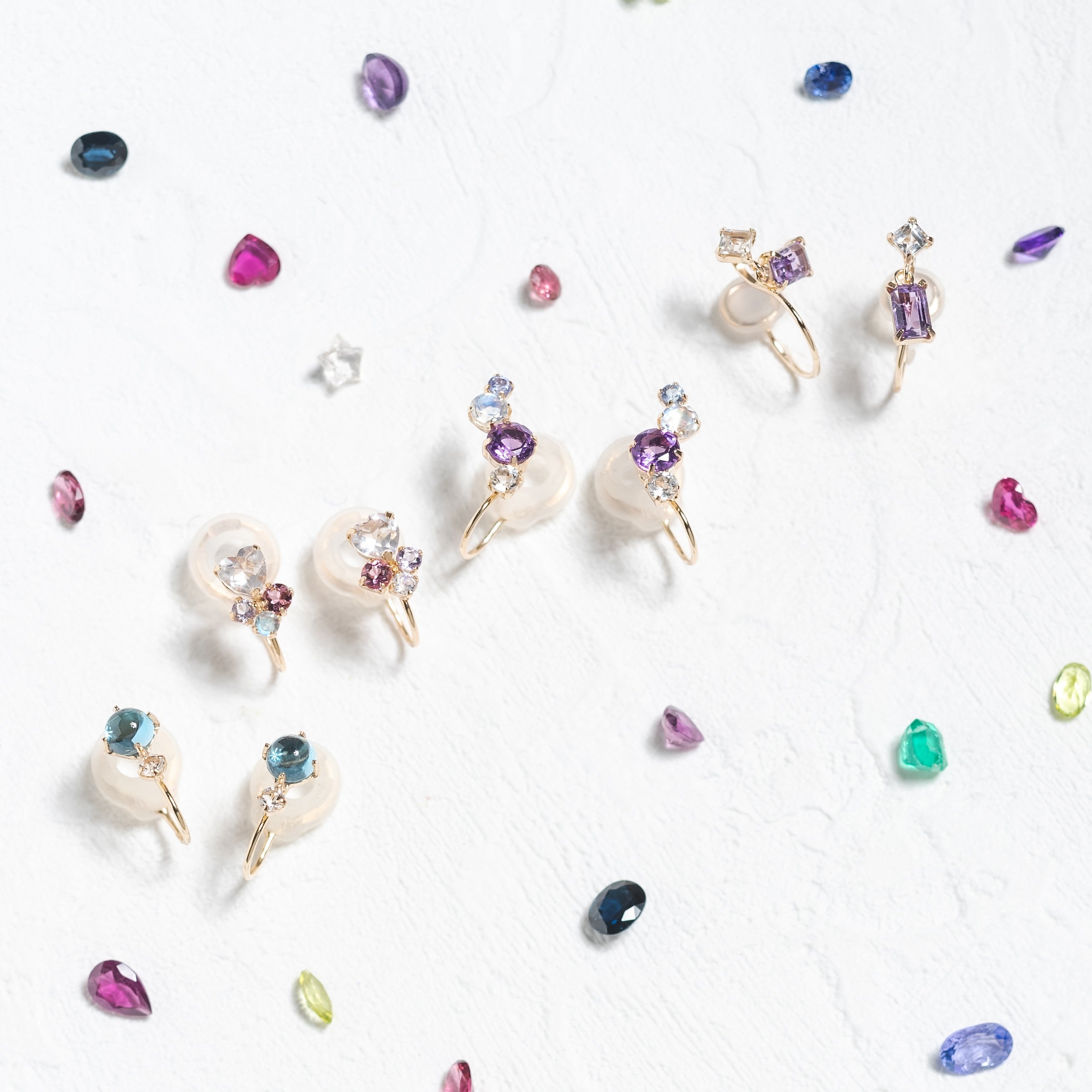 K10 カラーストーン イヤリング（A）｜55-7065