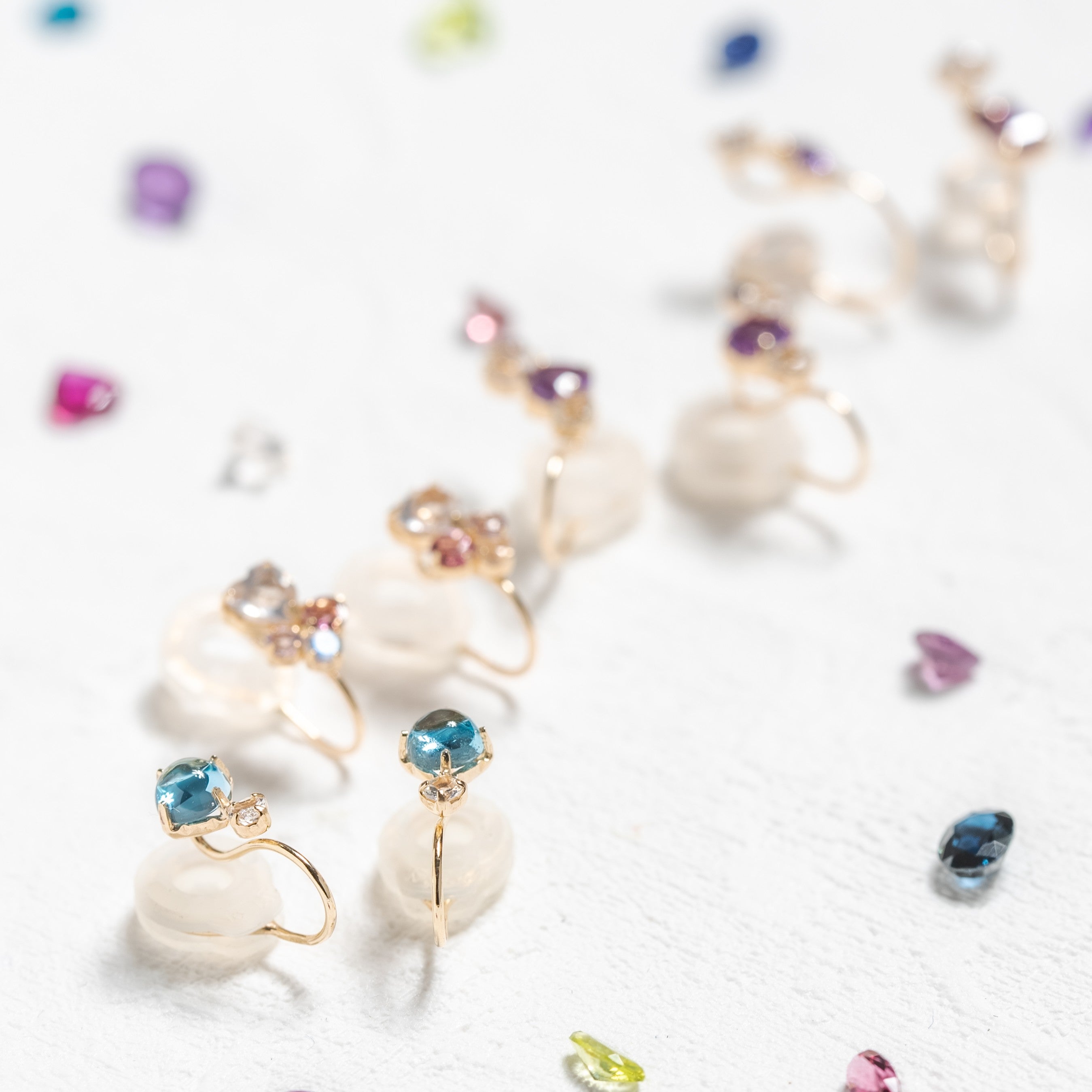 K10 カラーストーン イヤリング（C）｜55-7069