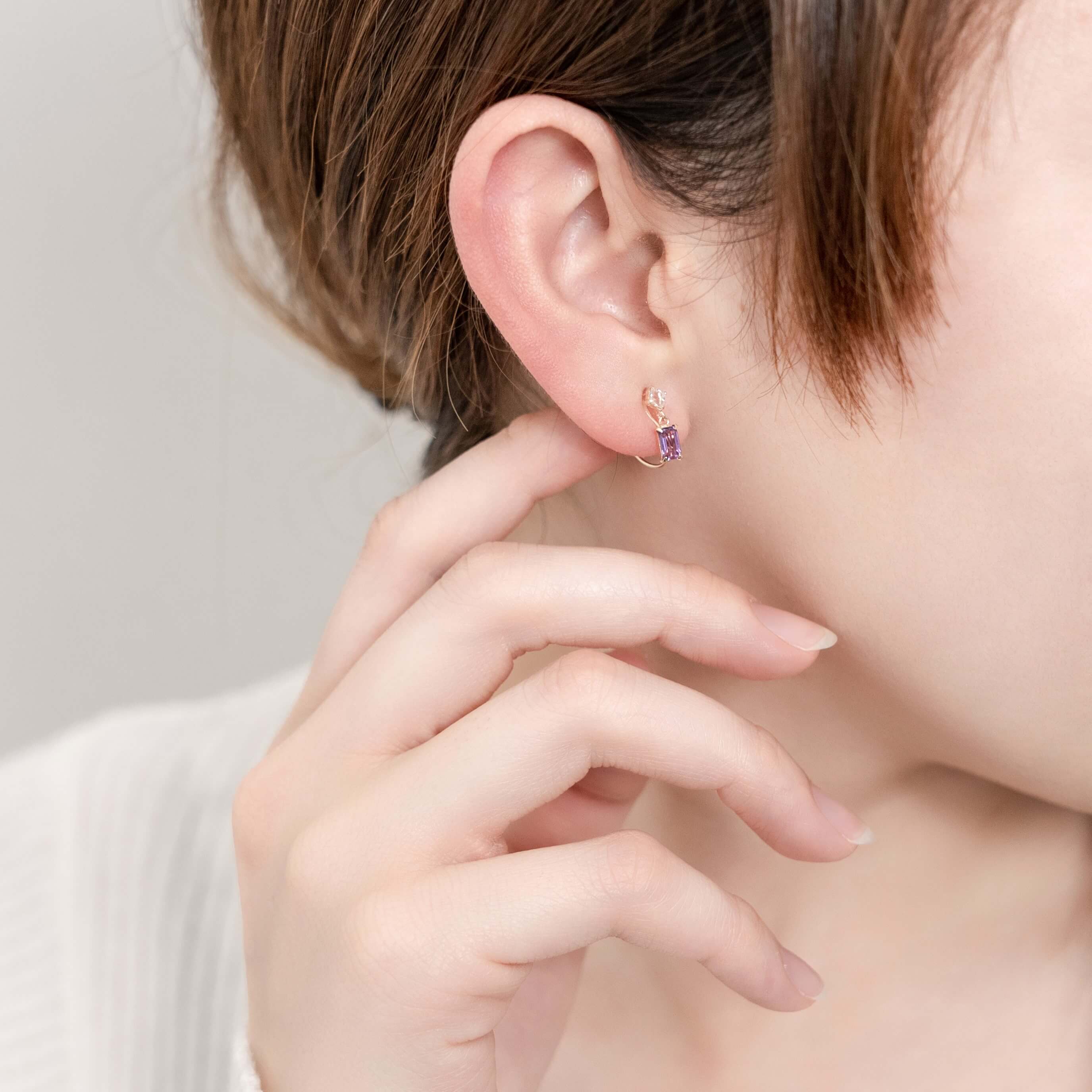 K10 カラーストーン イヤリング（C）｜55-7069