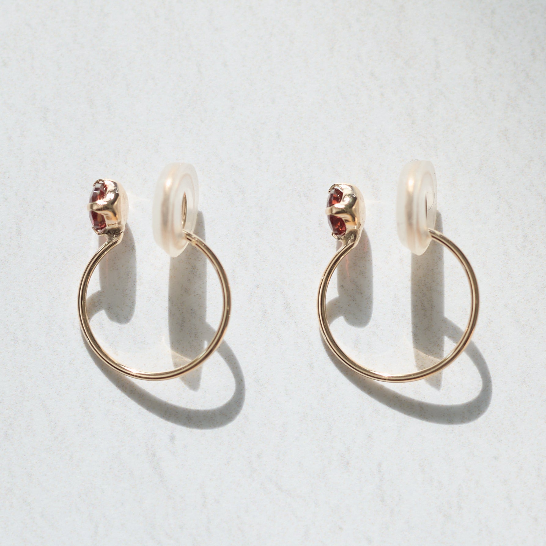 K10  誕生石 イヤリング（1月：ガーネット）| 55-7081