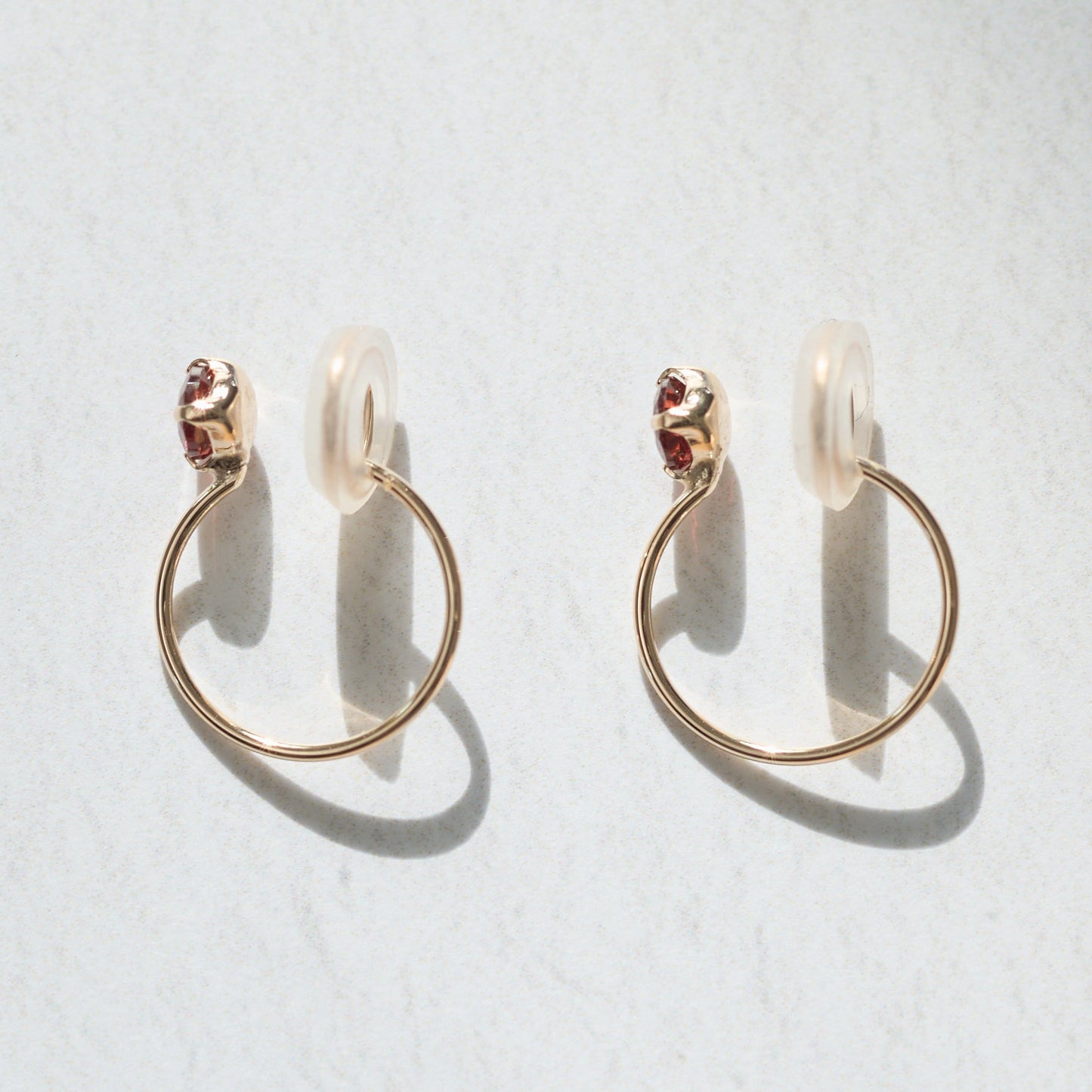 K10  誕生石 イヤリング（1月：ガーネット）| 55-7081